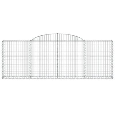 vidaXL 6 db íves horganyzott vas gabion kosár 300 x 30 x 100/120 cm