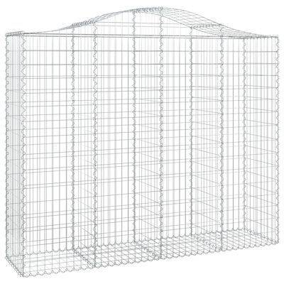 vidaXL 12 db íves horganyzott vas gabion kosár 200x50x160/180 cm