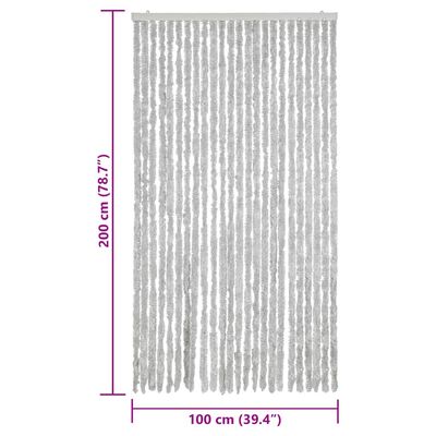 vidaXL szürke zsenília rovarfüggöny 100 x 200 cm