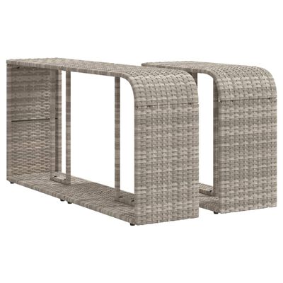 vidaXL 2 db világosszürke polyrattan tárolópolc