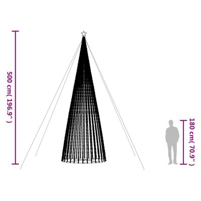 vidaXL kék karácsonyfa fénykúp 1544 LED 500 cm