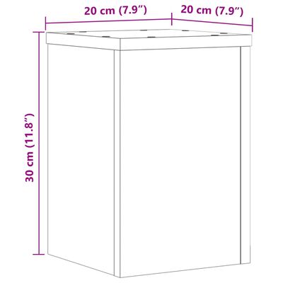 vidaXL 2 db fehér szerelt fa növénytartó állvány 20 x 20 x 30 cm