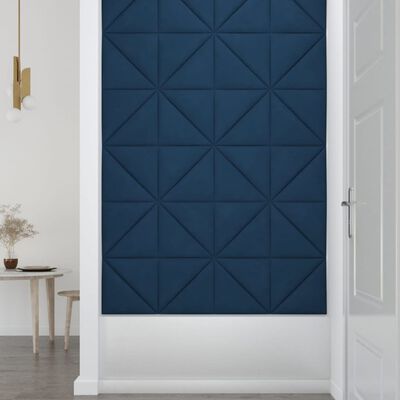 vidaXL 12 db kék bársony fali panel 30 x 30 cm 0,54 m²