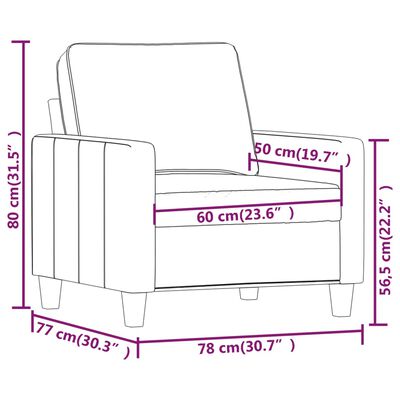 vidaXL sötétszürke szövet kanapéfotel 60 cm