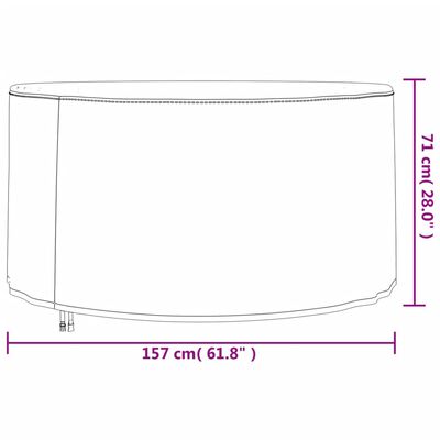 vidaXL 2 db 420D oxford-szövet kerti bútorhuzat Ø 157x71 cm