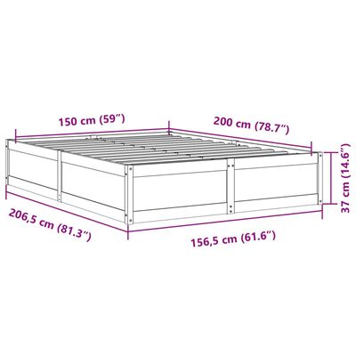 vidaXL tömör fenyőfa ágy matrac nélkül 150x200 cm