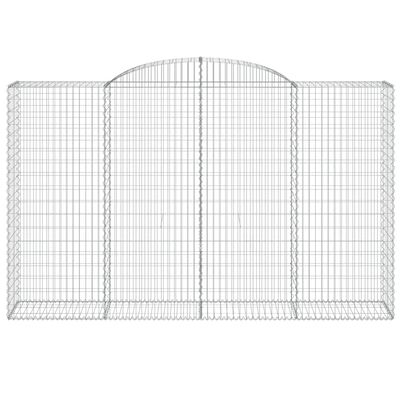 vidaXL 2 db íves horganyzott vas gabion kosár 300x50x180/200 cm