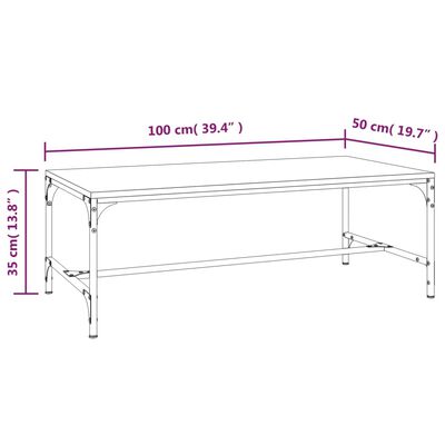 vidaXL szürke sonoma szerelt fa dohányzóasztal 100 x 50 x 35 cm