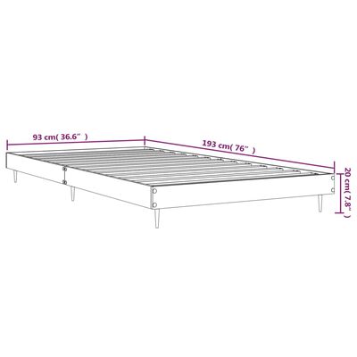 vidaXL barna tölgy színű szerelt fa ágykeret matrac nélkül 90x190 cm