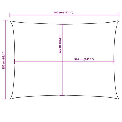 vidaXL barna téglalap alakú oxford-szövet napvitorla 2,5 x 4 m