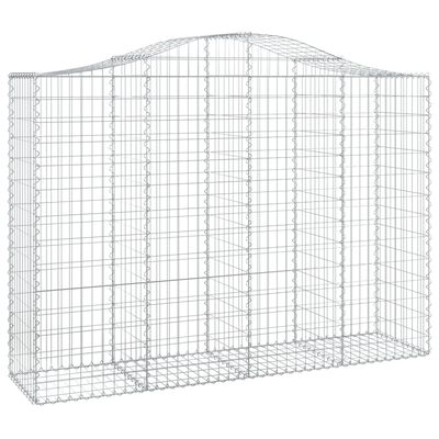 vidaXL 7 db íves horganyzott vas gabion kosár 200x50x140/160 cm