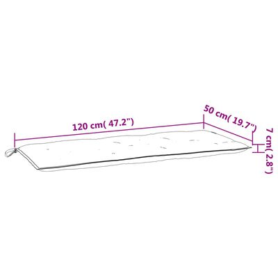 vidaXL élénkzöld oxford szövet kerti padpárna 120 x 50 x 7 cm