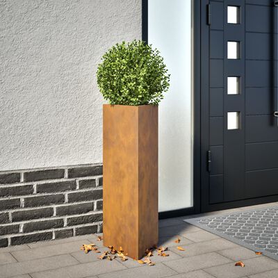 vidaXL corten acél háromszög alakú kerti növénytartó 30 x 26 x 75 cm