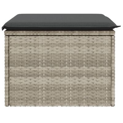 vidaXL világosszürke polyrattan kerti szék párnával 55 x 55 x 37 cm