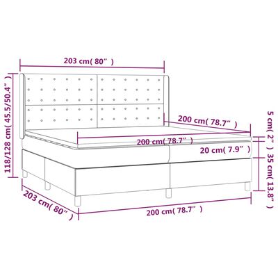 vidaXL világosszürke bársony rugós ágy matraccal 200x200 cm