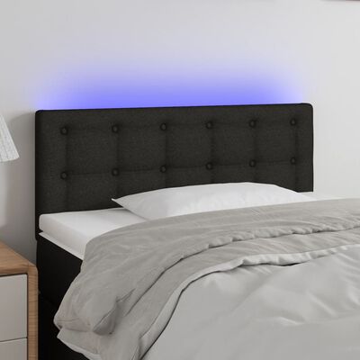 vidaXL fekete szövet LED-es fejtámla 90x5x78/88 cm