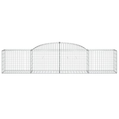 vidaXL 2 db íves horganyzott vas gabion kosár 300x50x60/80 cm