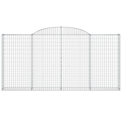 vidaXL 2 db íves horganyzott vas gabion kosár 300x30x140/160 cm