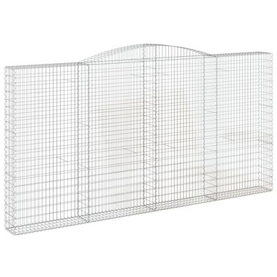 vidaXL 6 db íves horganyzott vas gabion kosár 400x30x200/220 cm