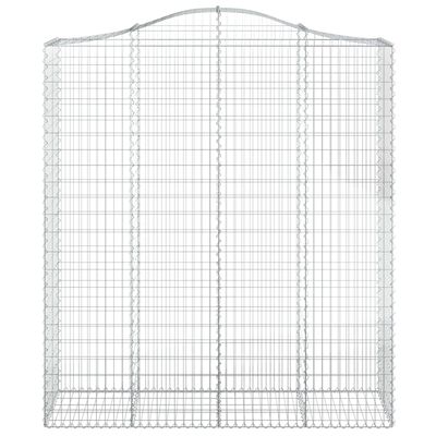 vidaXL 7 db íves horganyzott vas gabion kosár 200x50x220/240 cm