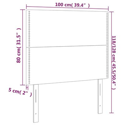 vidaXL cappuccino műbőr LED-es fejtámla 100x5x118/128 cm