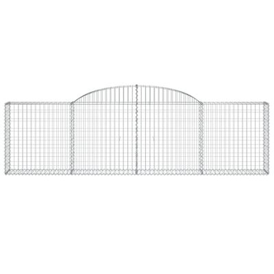 vidaXL 11 db íves horganyzott vas gabion kosár 300x30x80/100 cm