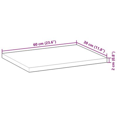 vidaXL 4 db kezeletlen tömör akácfa függőpolc 60 x 30 x 2 cm