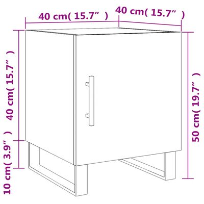 vidaXL 2 db sonoma tölgy színű szerelt fa éjjeliszekrény 40x40x50 cm