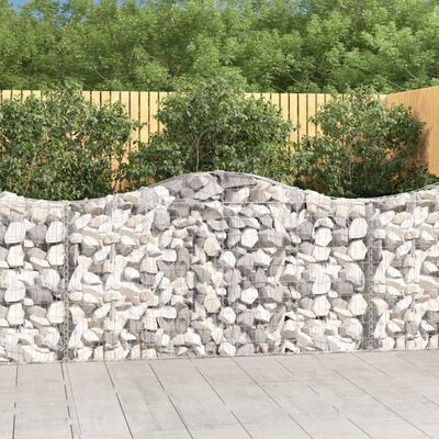 vidaXL 7 db íves horganyzott vas gabion kosár 200x30x100/120 cm