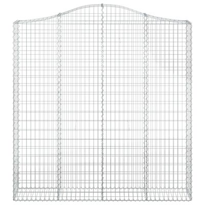 vidaXL 6 db íves horganyzott vas gabion kosár 200x30x200/220 cm