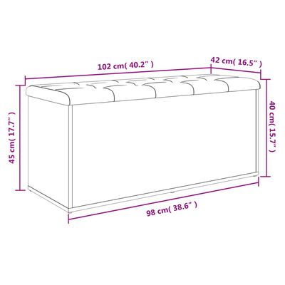 vidaXL fehér szerelt fa tárolópad 102 x 42 x 45 cm