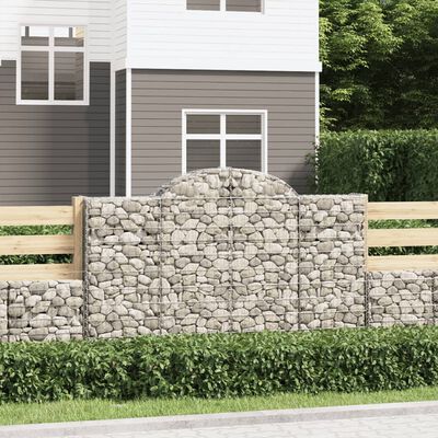 vidaXL 5 db íves horganyzott vas gabion kosár 200x50x120/140 cm