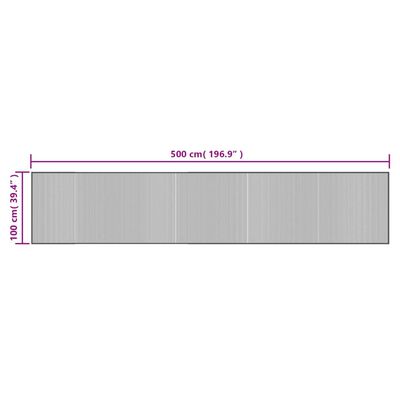 vidaXL négyszögletű barna bambusz szőnyeg 100 x 500 cm