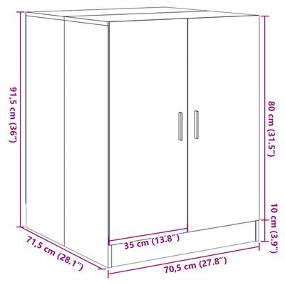 vidaXL sonoma tölgy színű mosógépszekrény 70,5 x 71,5 x 91,5 cm