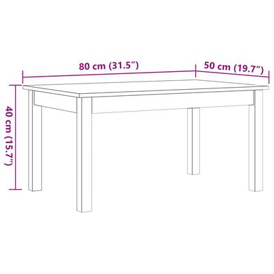 vidaXL viaszbarna tömör fenyőfa dohányzóasztal 80 x 50 x 40 cm