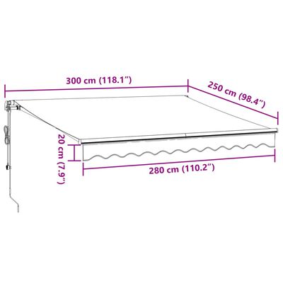 vidaXL barna automata kihúzható napellenző 300x250 cm