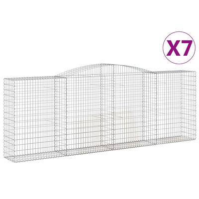 vidaXL 7 db íves horganyzott vas gabion kosár 400x50x140/160 cm