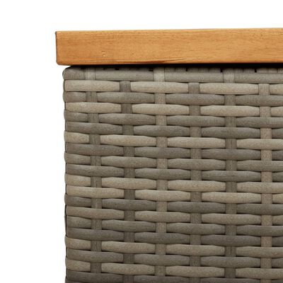 vidaXL szürke polyrattan és akácfa kerti tárolóláda 220 x 50 x 54 cm