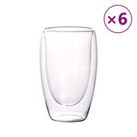 vidaXL 6 db dupla falú üvegpohár 450 ml