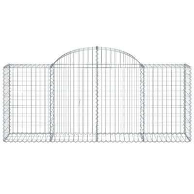 vidaXL 10 db íves horganyzott vas gabion kosár 200x50x80/100 cm