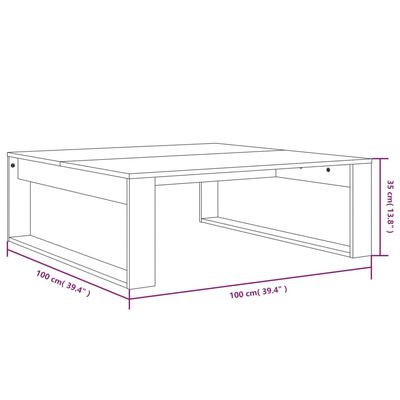 vidaXL barna tölgyszínű szerelt fa dohányzóasztal 100 x 100 x 35 cm