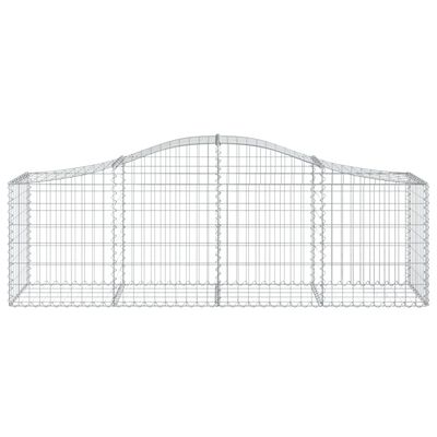 vidaXL 14 db íves horganyzott vas gabion kosár 200x50x60/80 cm