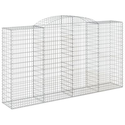 vidaXL 2 db íves horganyzott vas gabion kosár 300x50x160/180 cm