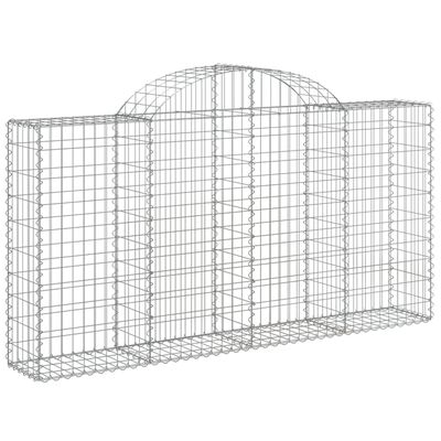 vidaXL 30 db íves horganyzott vas gabion kosár 200x30x100/120 cm