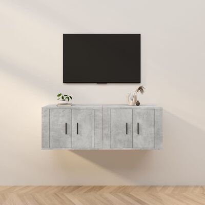 vidaXL 2 db betonszürke fali TV-szekrény 57x34,5x40 cm