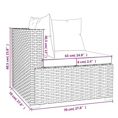 vidaXL 11 részes barna polyrattan kerti bútorszett párnákkal