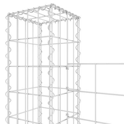 vidaXL U-alakú vas gabionkosár 5 oszloppal 500 x 20 x 200 cm