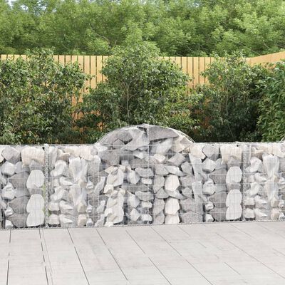 vidaXL 50 db íves horganyzott vas gabion kosár 200x30x80/100 cm