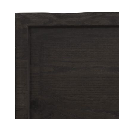 vidaXL sötétbarna kezelt tömör fa fürdőszobai pult 120x60x(2-6) cm