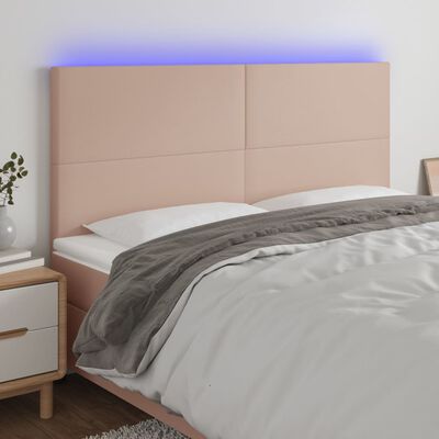 vidaXL cappuccino műbőr LED-es fejtámla 200x5x118/128 cm